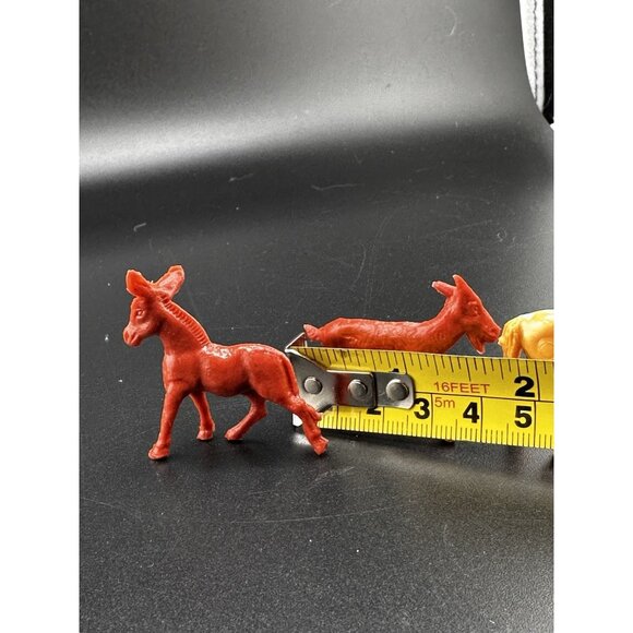 Molded Plastic 1950s Farm Animals Donkey Horse Goat Vtg Tim Mee Marx Auburn ? - Picture 10 of 10